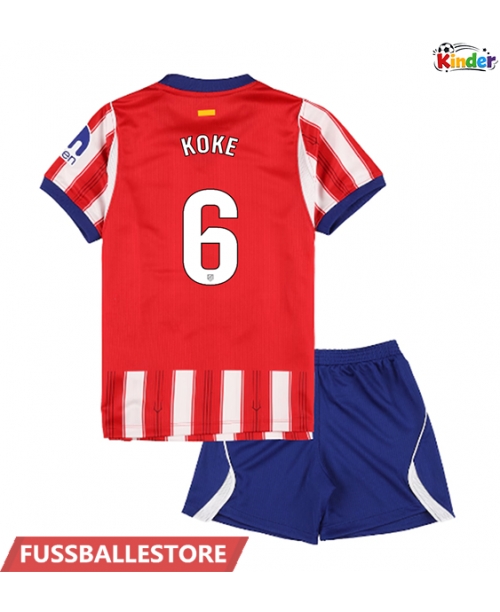 Günstige Atletico Madrid Koke #6 Heimtrikotsatz Kinder 2026-27 Kurzarm (+ Kurze Hosen)